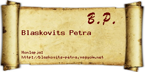 Blaskovits Petra névjegykártya